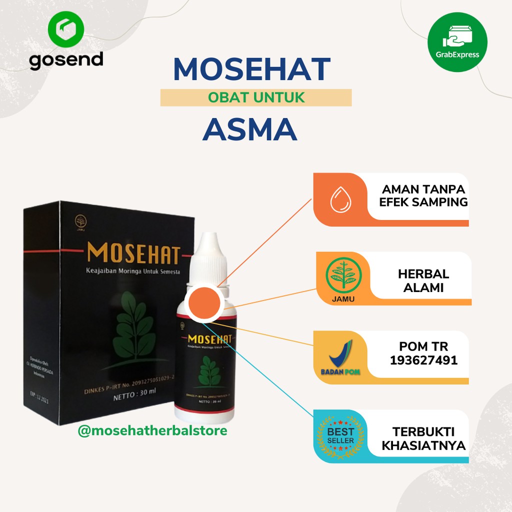 Mosehat Obat Asma  Sesak Nafas Herbal Original Ampuh Atasi Gangguan Saluran Pernafasan Ber BPOM COD