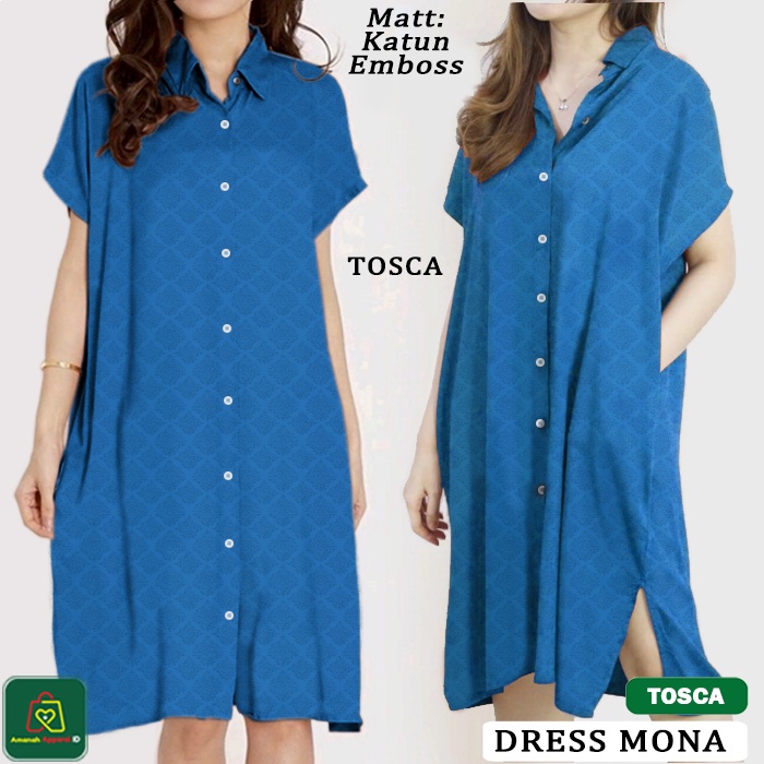 Baju Atasan Wanita DRESS MONA Bahan Katun Emboss Premium JUMBO TERBARU / 19941