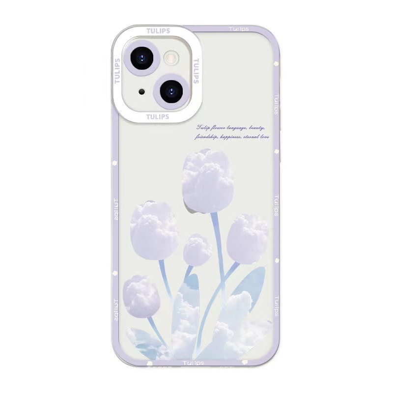 Soft Case Silikon TPU Transparan Motif Bunga Untuk IPhone 13 12 Pro Max 11 Xs XR 8 7 6S Plus Xs