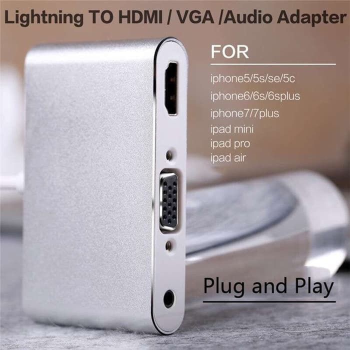 Lightning to HDTV vga audio konverter - iphone to HDTV vga converter