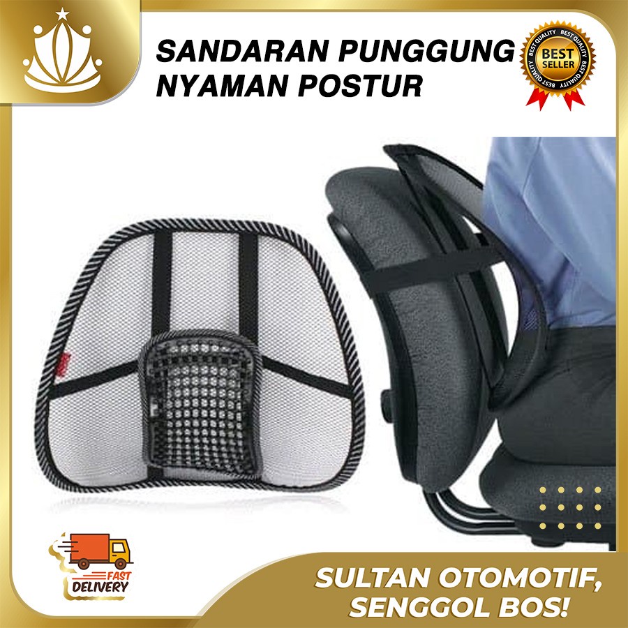 Sandaran Penyangga Punggung Kursi Jok Mobil - Mesh Back Support