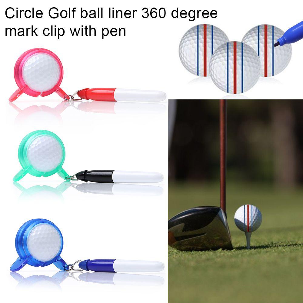 Suyo 1 Set Cetakan Penanda Bola Golf 360 Derajat 3 Warna Bahan Plastik