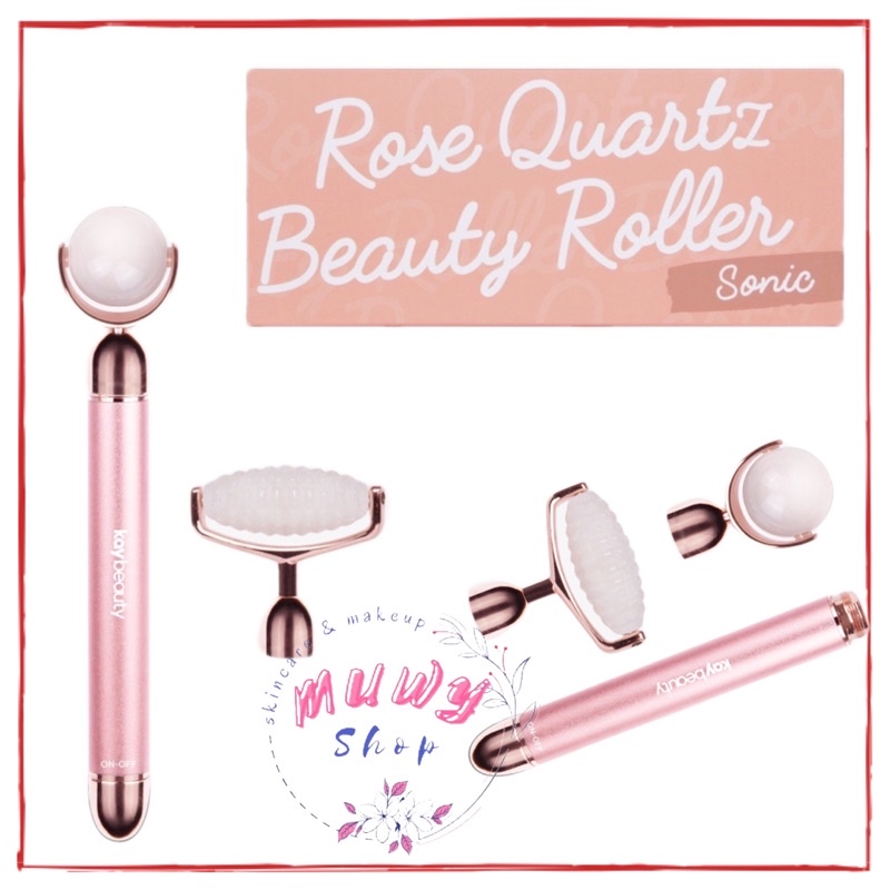 Kay Beauty Premium Sonic Rose Quartz Beauty Roller