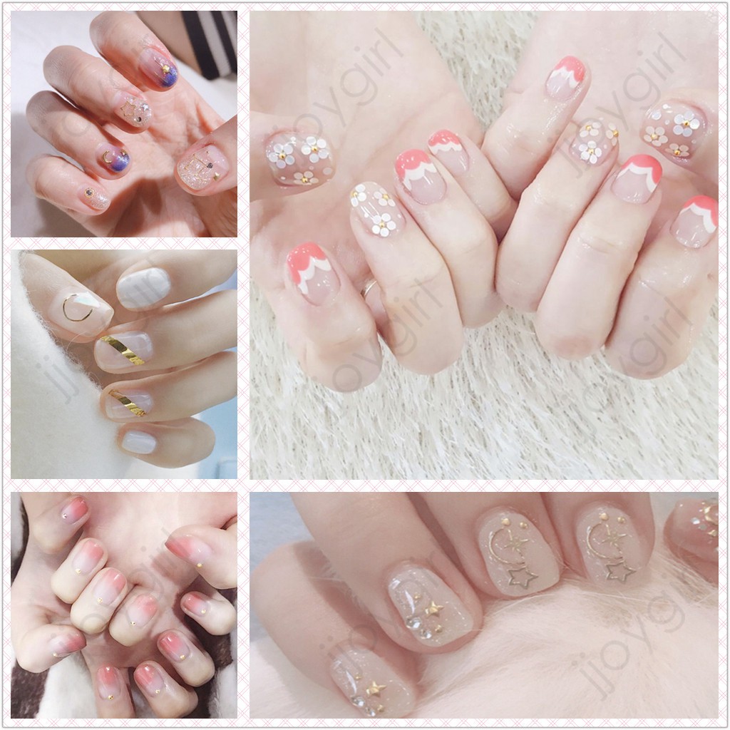 YW Motif Sticker Kuku Stiker Glitter Sticker Kuku Marble Cartoon Nail 14PCS / sheet Nail Sticker