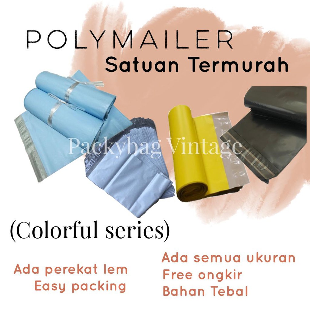 (SATUAN) POLYMAILER MURAH - PLASTIK PACKING (COLOURFUL SERIES)