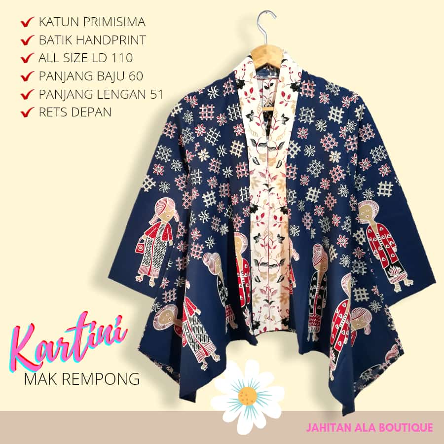 Blus kartini Mak Rempong batik solo batik karakter  trendy