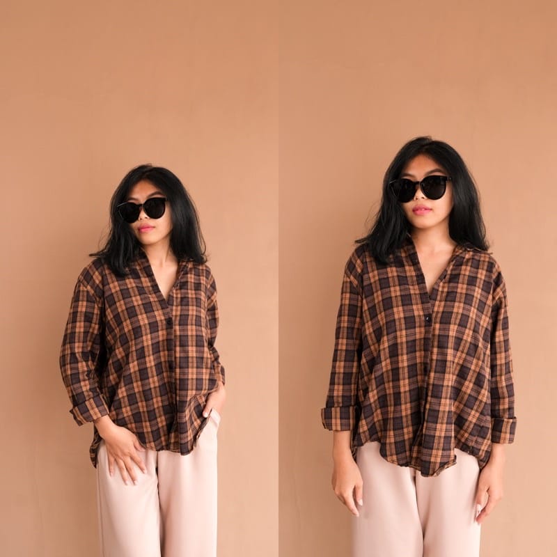 BEFAST - ZEC OOTD Wanita kemeja NANI / Sunday Flanel Shirt / Kemeja Wanita Kekinain / Kemeja Casual Wanita / Kemeja Bahan Flanel / Kemeja Modis