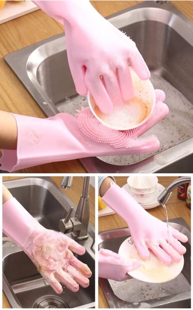 SILICONE DISHWASHING Gloves Sarung Tangan Cuci Piring Cuci Mobil TEBAL Tahan Panas