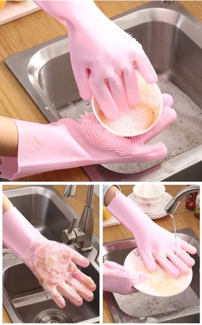 SILICONE DISHWASHING Gloves Sarung Tangan Cuci Piring Cuci Mobil TEBAL Tahan Panas