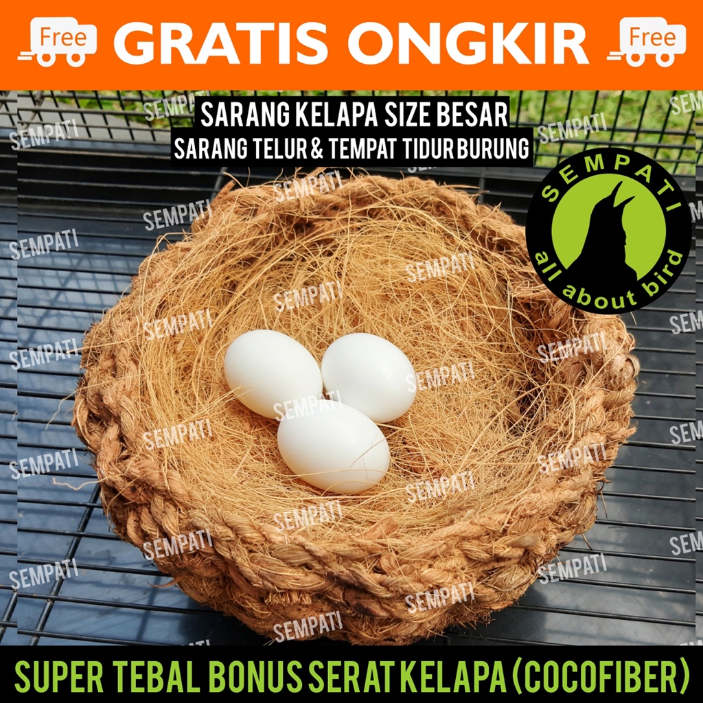 SERAT KELAPA COCOFIBER SARANG BURUNG MAINAN TEMPAT TIDUR SUGAR GLIDER HAMSTER IGUANA TUPAI MARMUT