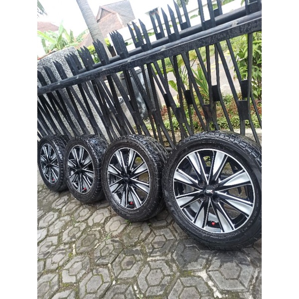 4 Velg R15 PCD 100+Ban 185/55 80% brio calya sigra agya ayla vios jazz yaris karimun splash swift sirion mobilio civic