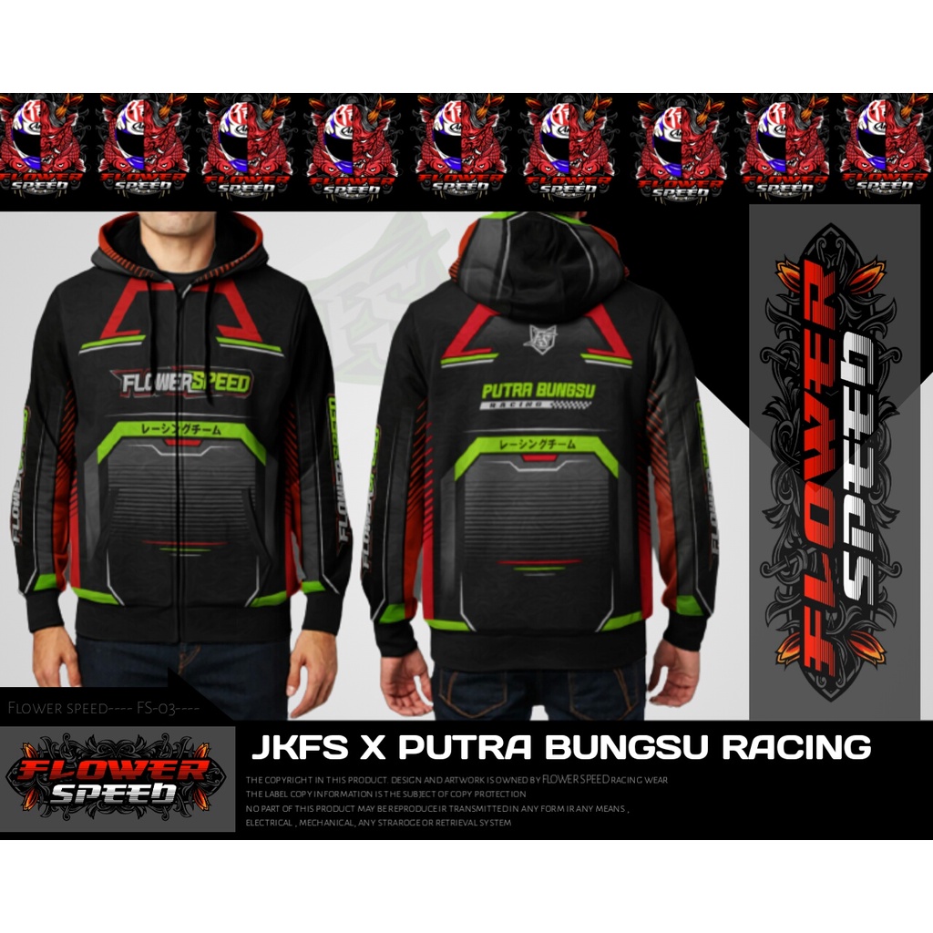 JKFS X PUTRA BUNGSU RACING - Jaket Flower Speed/Jaket Racing Flower Speed Original Trendyng FS 03