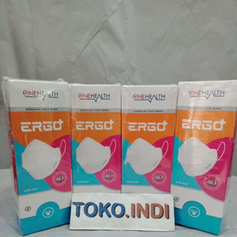 Masker Ergo 4D Earloop Onehalth isi 25 pcs/Masker Ergo isi 25 pcs