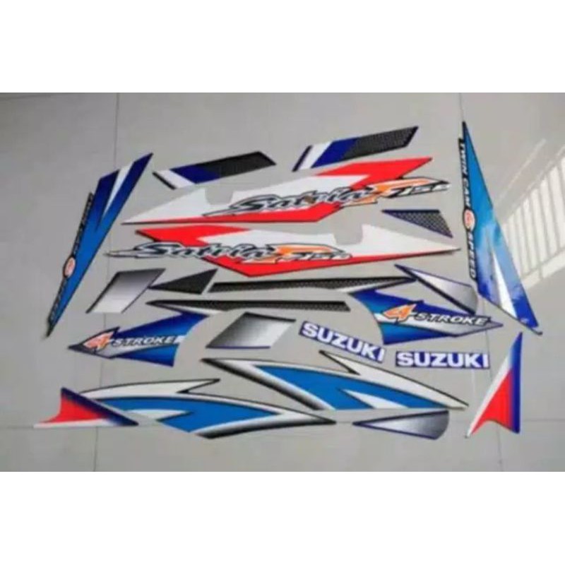 Striping satria fu 2004 thailand CBU hitam biru lis body atau stiker