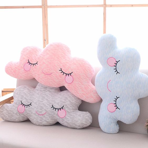 Boneka Bantal Karakter Awan Warna Warni Bahan Halus dan Lembut