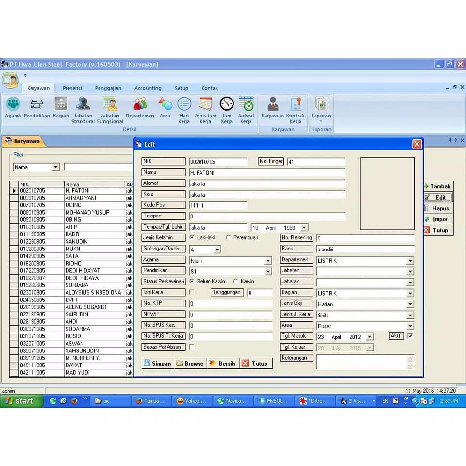 Aplikasi / Software Payroll & Accounting Bisa Custom