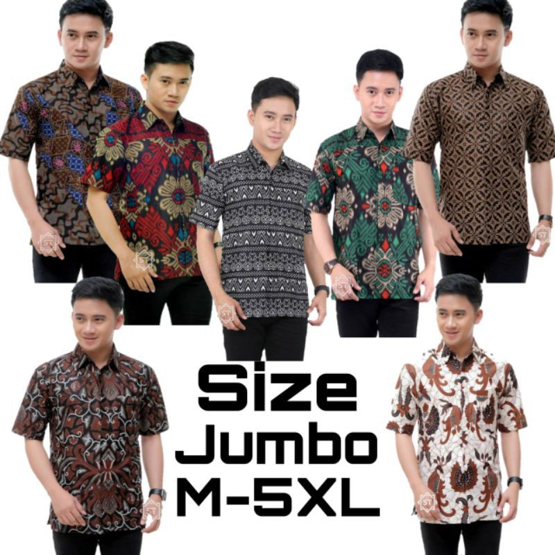 HEM BATIK PRIA JUMBO LENGAN PENDEK M-5XL