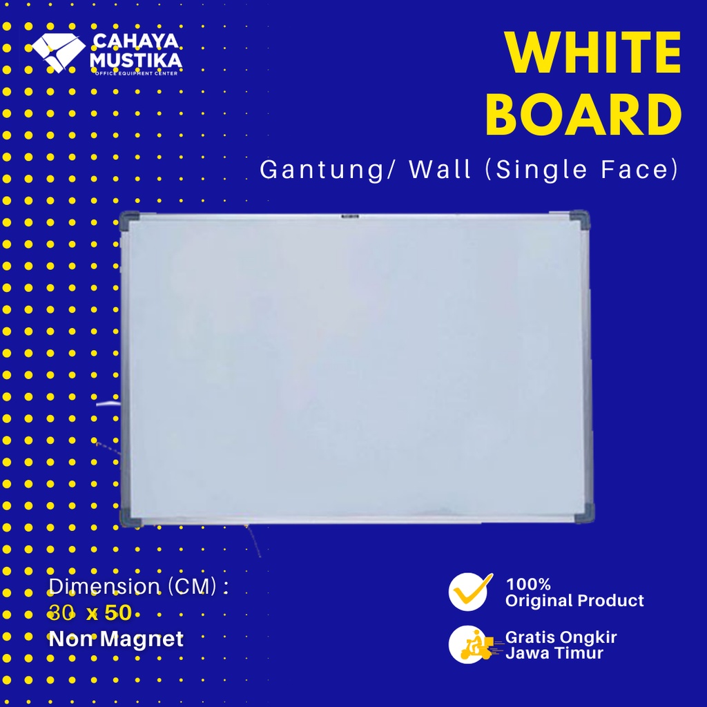 

Jual Papan Tulis GH Di Malang Whiteboard Gantung Non Magnet Uk 30x50cm