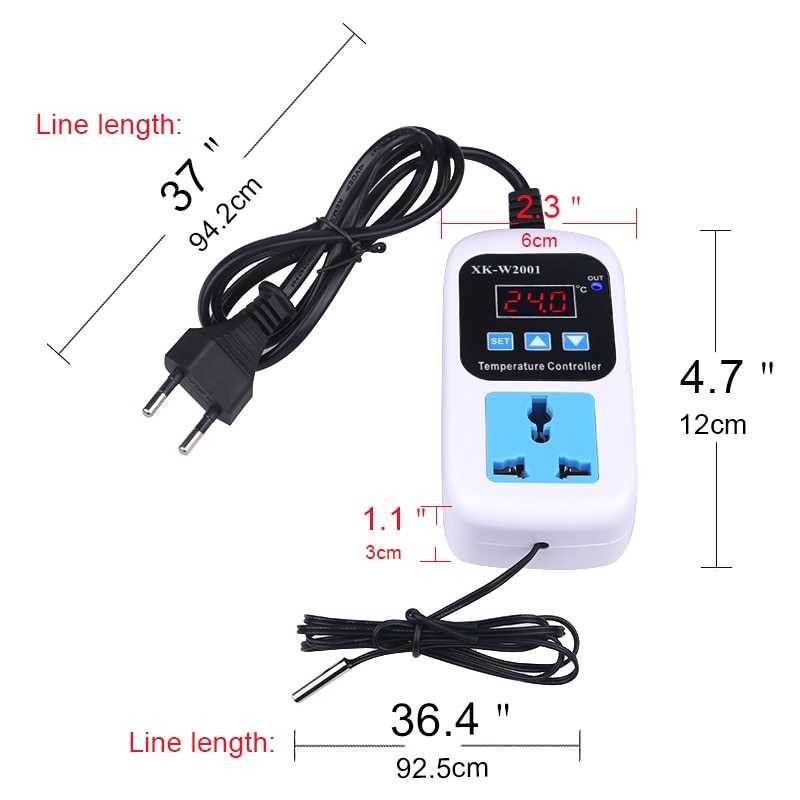 Stop Kontak Digital Pemutus Arus Sensor Suhu Thermostat Timer Switch