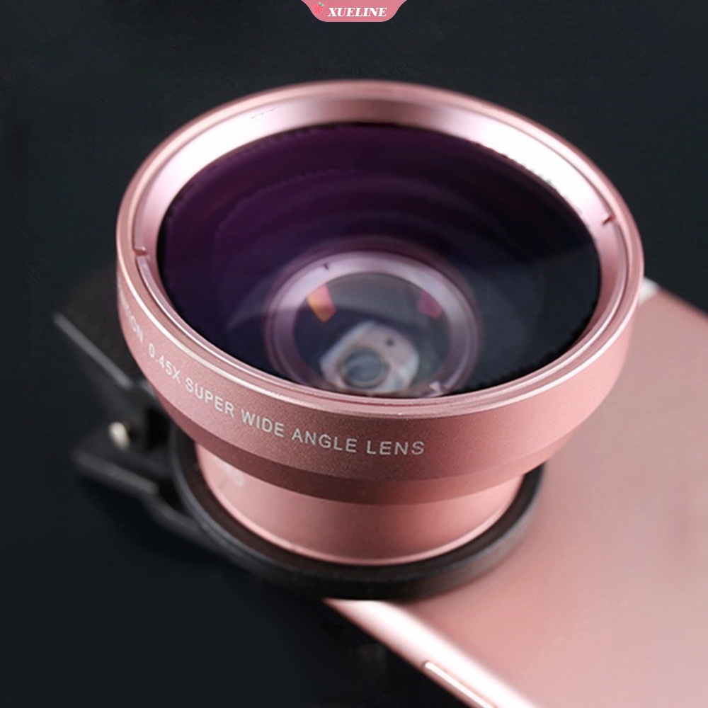 2 in 1 Lensa Kamera Ponsel Universal 37mm 0.45x 49uv Ultra Wide Angle Macro HD Portable Untuk iPhone