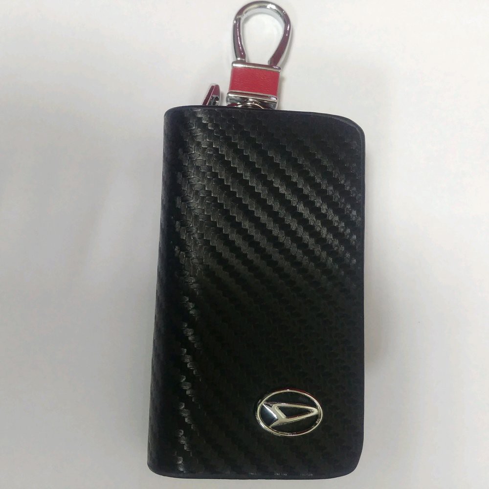 dompet stnk mobil logo daihatsu xenia terios rocky gran grand max ayla luxio sirion gantungan kunci motif carbon hitam