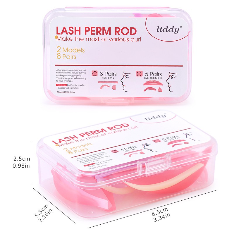 8pasang Silikon Eyelash Perm Pad Mendaur Ulang Batang Bulu Mata Perisai Mengangkat Penjepit Bulu Mata Makeup Aksesoris Alat Dengan Kotak