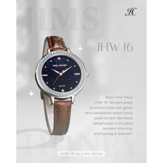 JHW 16 JAM TANGAN WANITA BRAND JIMS HONEY ORIGINAL REALPIC COD FREE BOX BATERAI SERTIFIKAT ANTI AIR