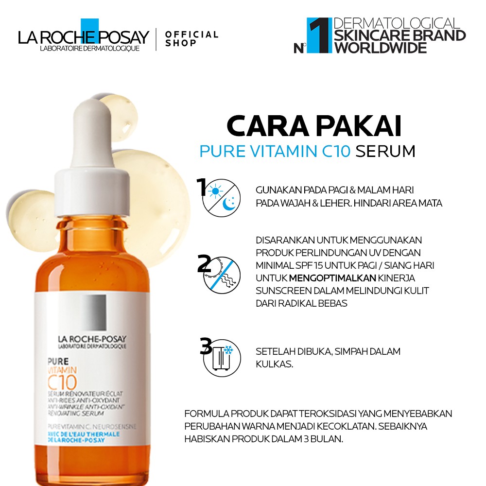 La Roche Posay Pure Vitamin C Serum - Serum Brightening Kulit Normal/Sensitif/Kerutan