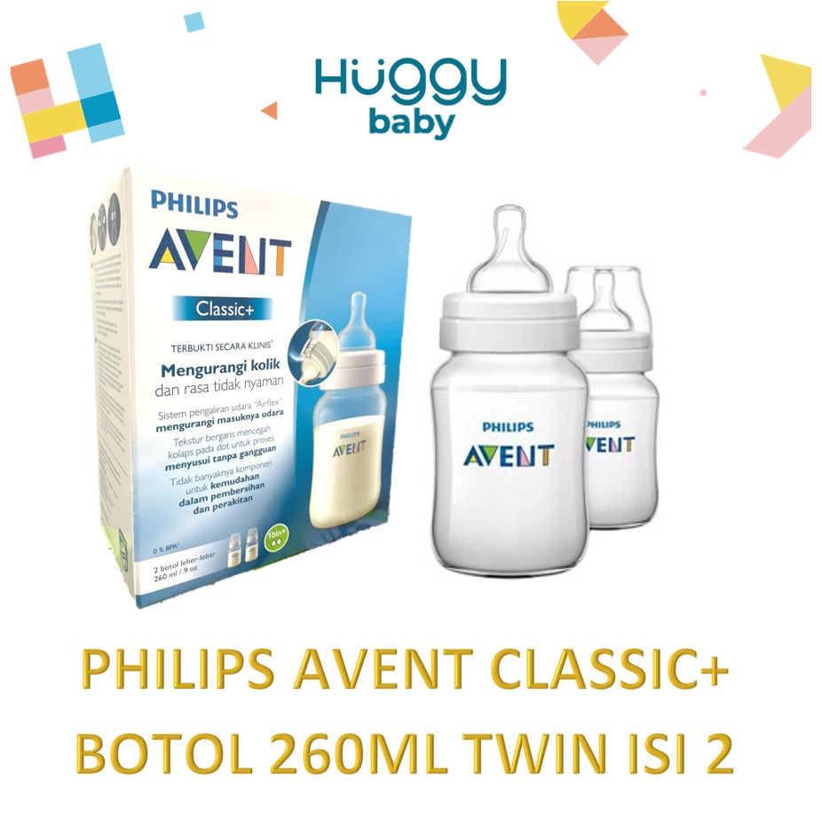 Philips Avent CLASSIC+ Botol Susu 260ml TWIN isi 2