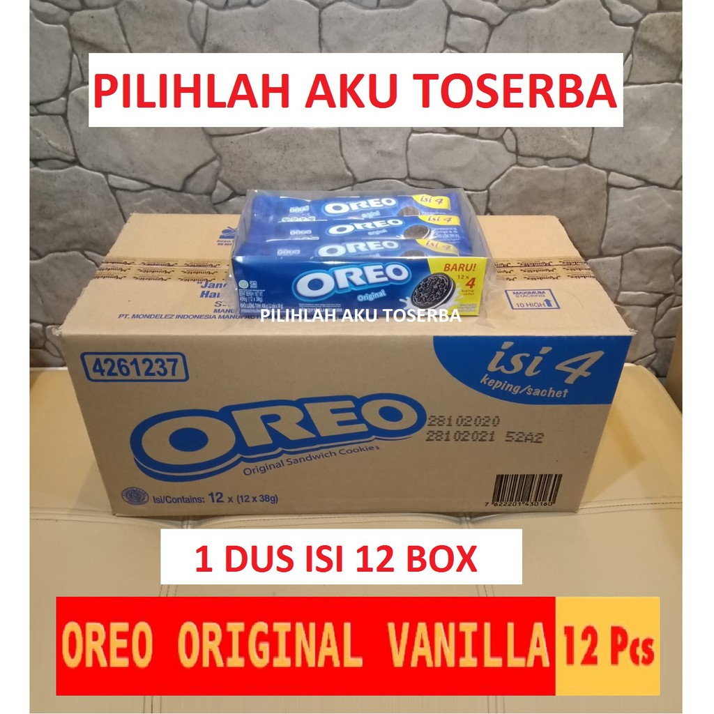 Biskuit Oreo Original Krim Vanilla 12 x 27 gr ( HARGA 1 DUS ISI 12 BOX )