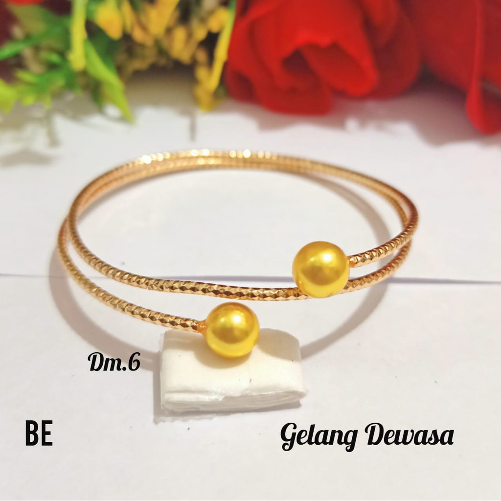 Gelang Dewasa TITANIUM Mutiara Gold dan Silver perhiasan Wanita Varian Motif (COD)