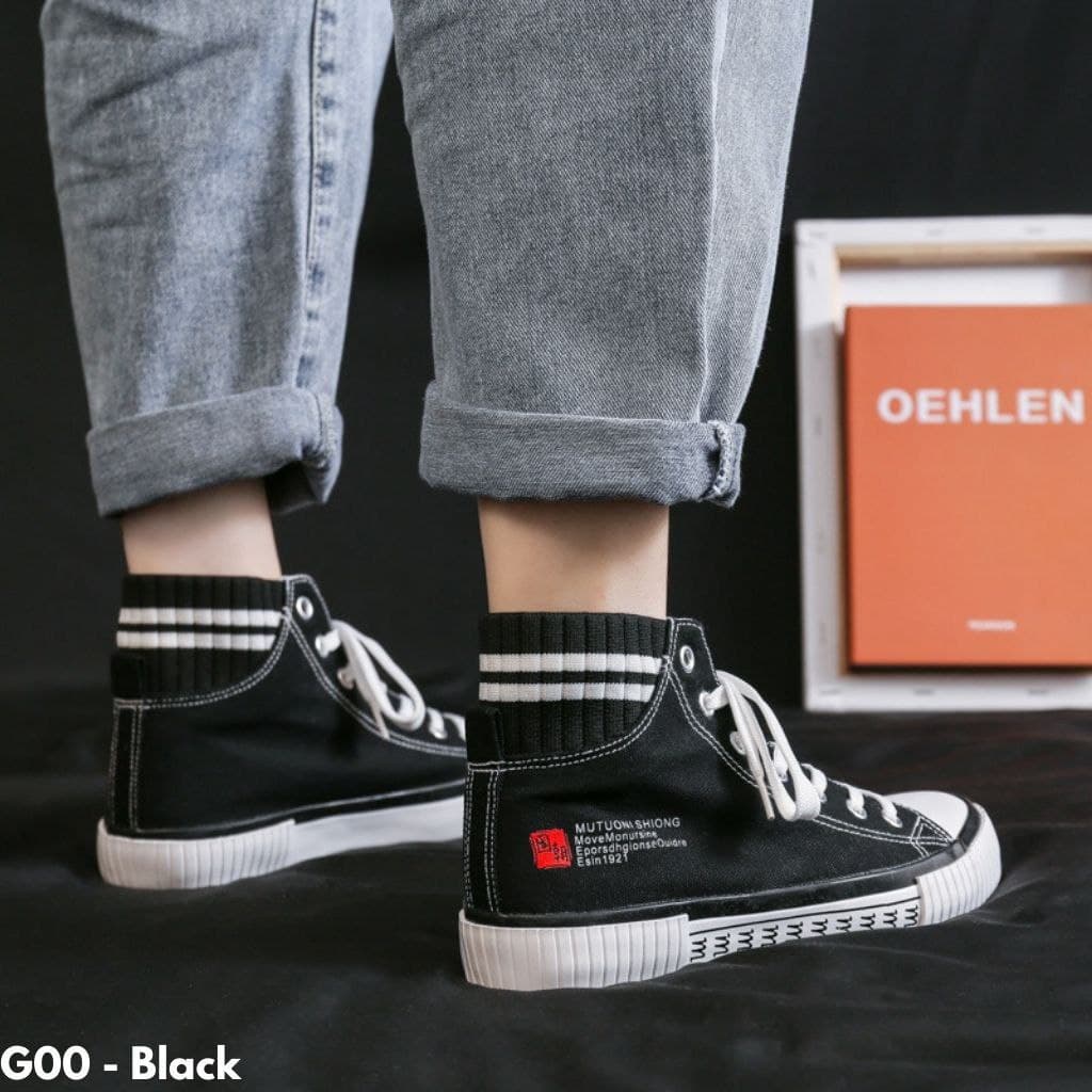 SNEAKERS MODEL HITAM BEIGE BAHAN KANVAS GAUL DAN HITS KUALITAS IMPORT ADA LIST WARNA G00