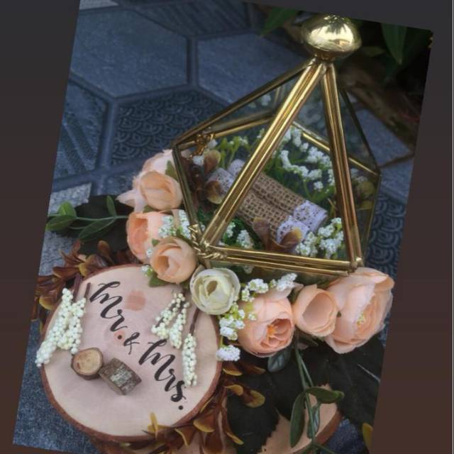 Kotak cincin terarium / kotak cincin nikah / kotak cincin lamaran