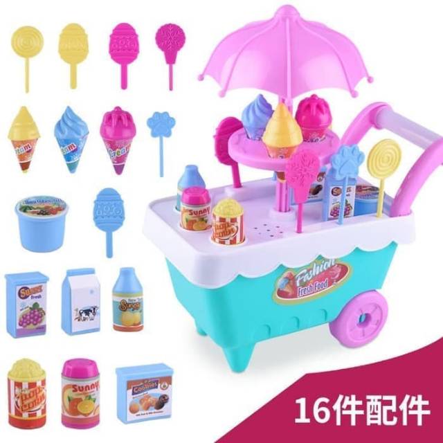 J3 - Mainan anak ice cream shop set car mini