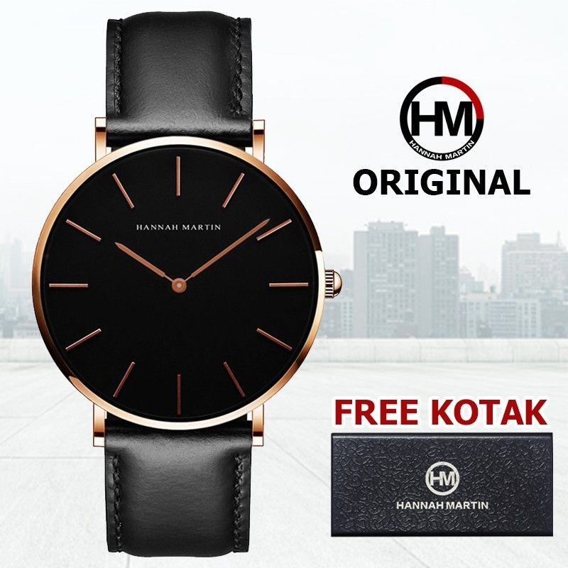 jam tangan pria mewah elegan tipis Sempel tali kulit original 100%