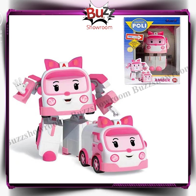 Robocar Poli Transform Mainan Anak Figure Robot Amber Roy Heli