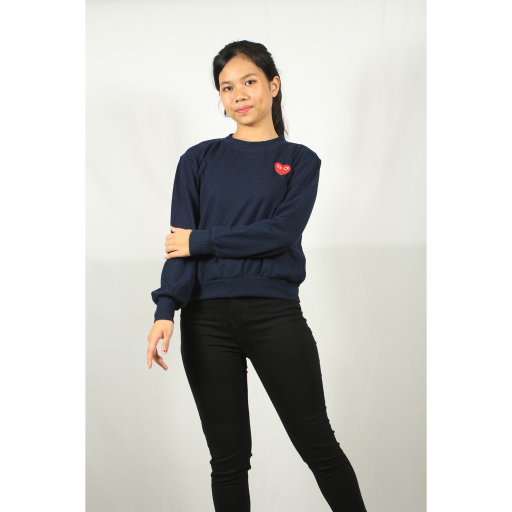 CDG SWEATSHIRT KAOS  WAFFER WANITA Shopee Indonesia