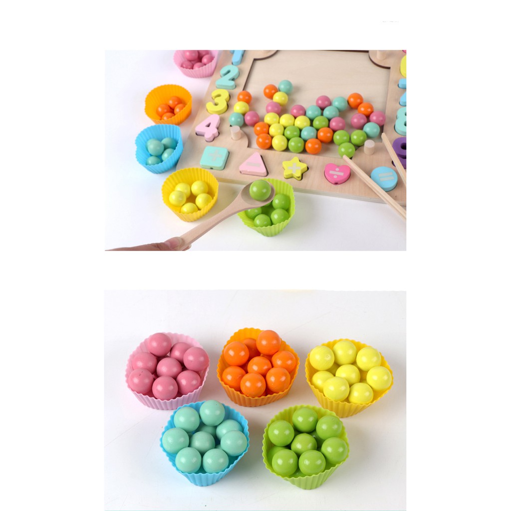 Four unity Beads Holder Mainan Montessori Anak Sensory Toys Sensory Play Belajar Warna Match Game