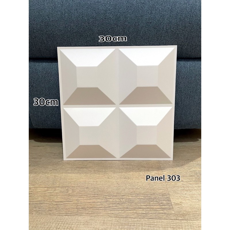 Wall Panel 3D Dinding PVC Putih Diamond Star Kotak