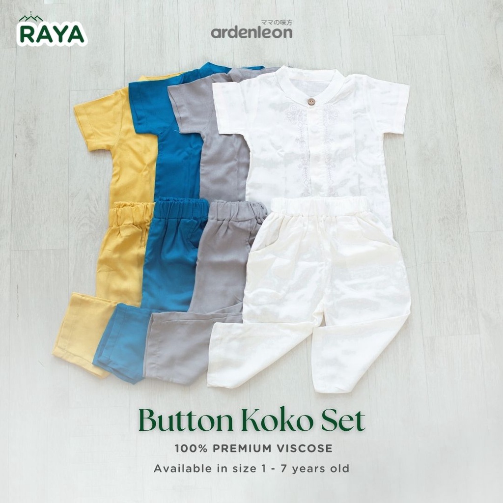 ARDENLEON Boys Button Koko Set 3.0 Setelan Anak (1-7 tahun)