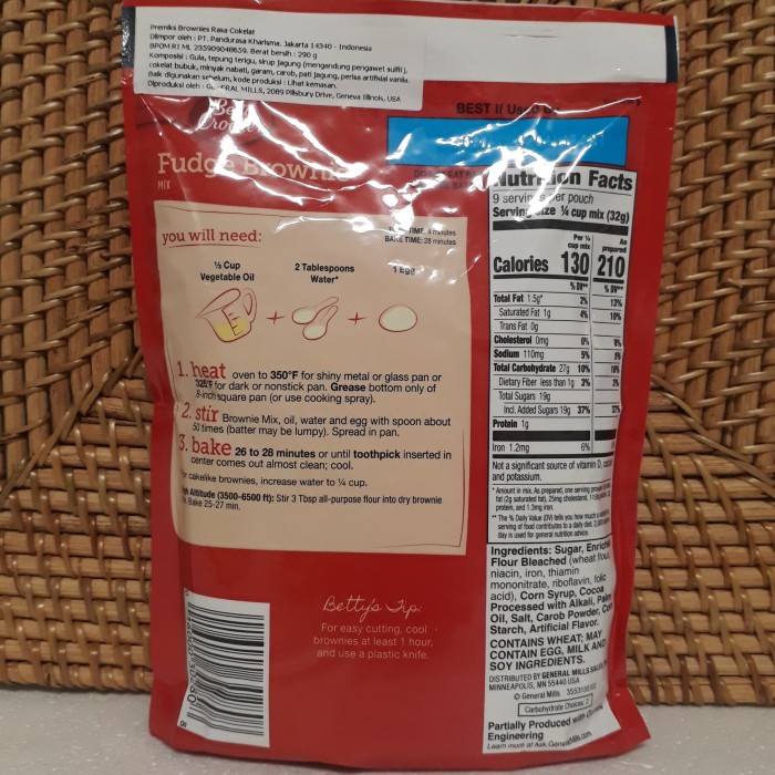 

hbt204tt Betty Crocker Fudge Brownies 290 Gram Da01D100