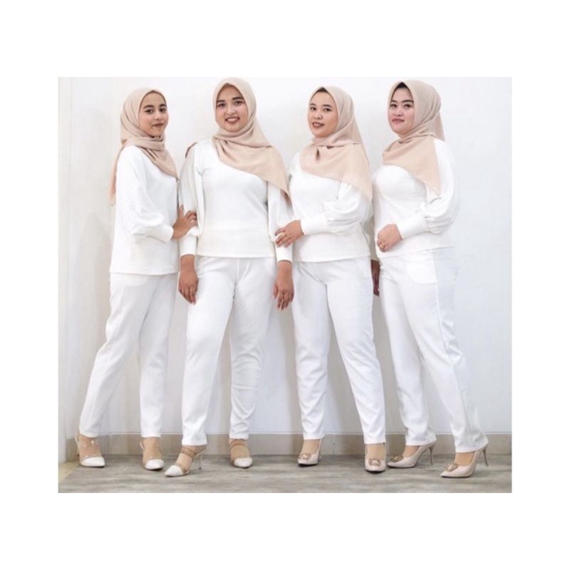 CELANA WANITA PUTIH / BAGGY PANTAS PUTIH