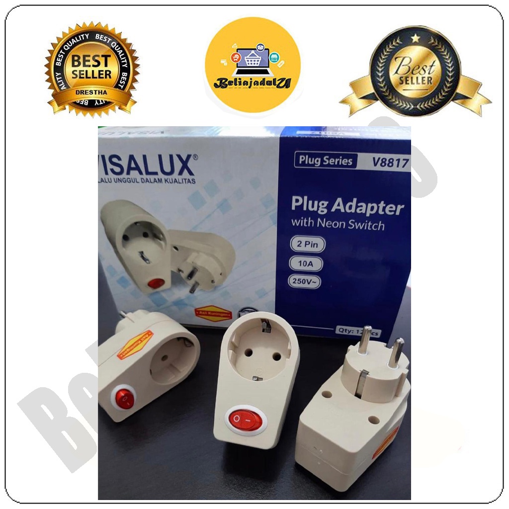 Beliajadulu88 steker Plug Adaptor + Switch Colokan Listrik + Saklar Visalux V8817