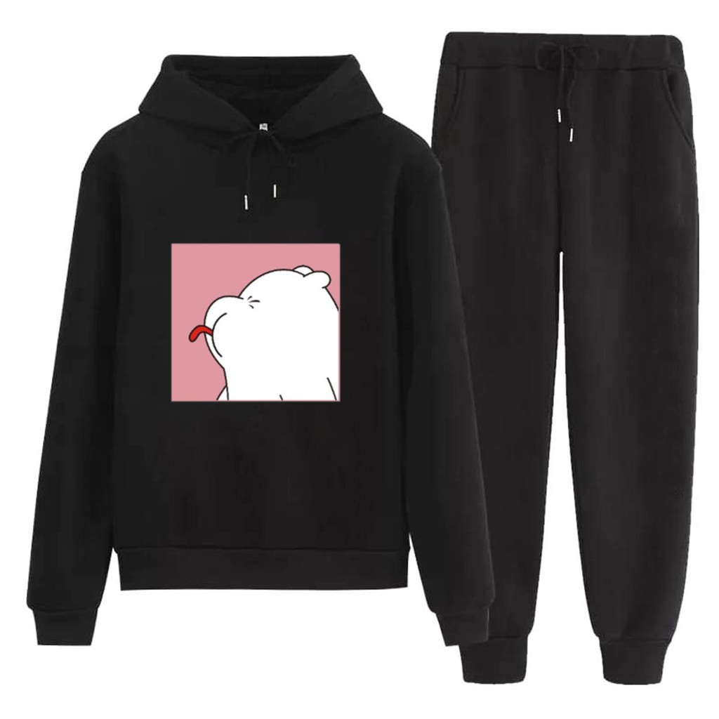 Bess - Setelan Set Jogger Wanita / Setelan Set Hoodie BEAR WK