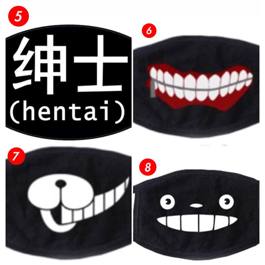 Bayar Di TempatMasker Wajah Anti Debu Lucu Desain Anime Emoticon