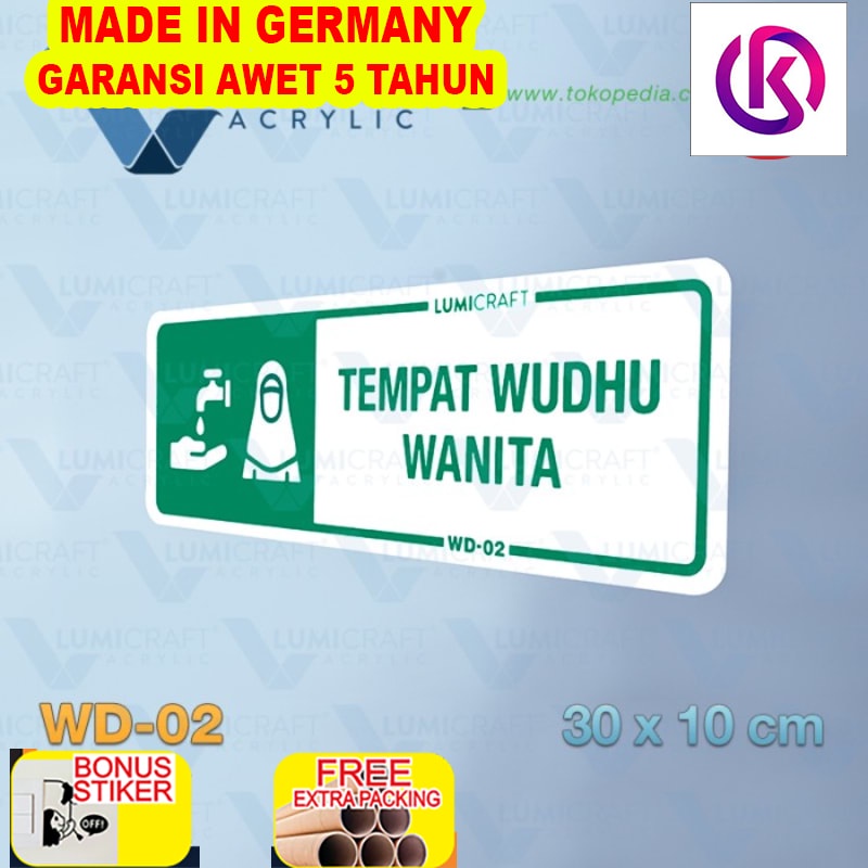 

Promo Sign "Tempat Wudhu Wanita" Akrilik 30 x 10 cm | WD-02