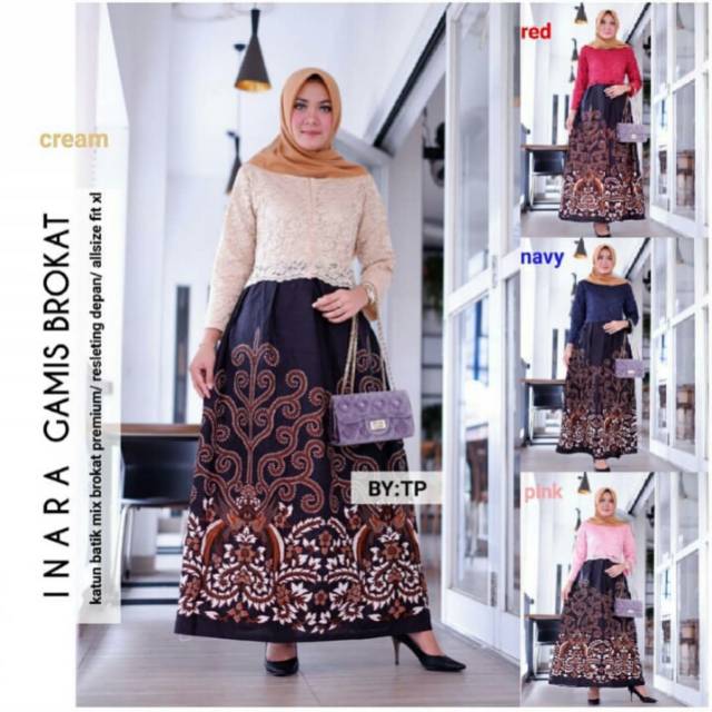 Shopashop Solo Rnb Inara Gamis Brokat Etnic Kebaya Modern Setelan Batik Baju Pesta Atasan Muslim