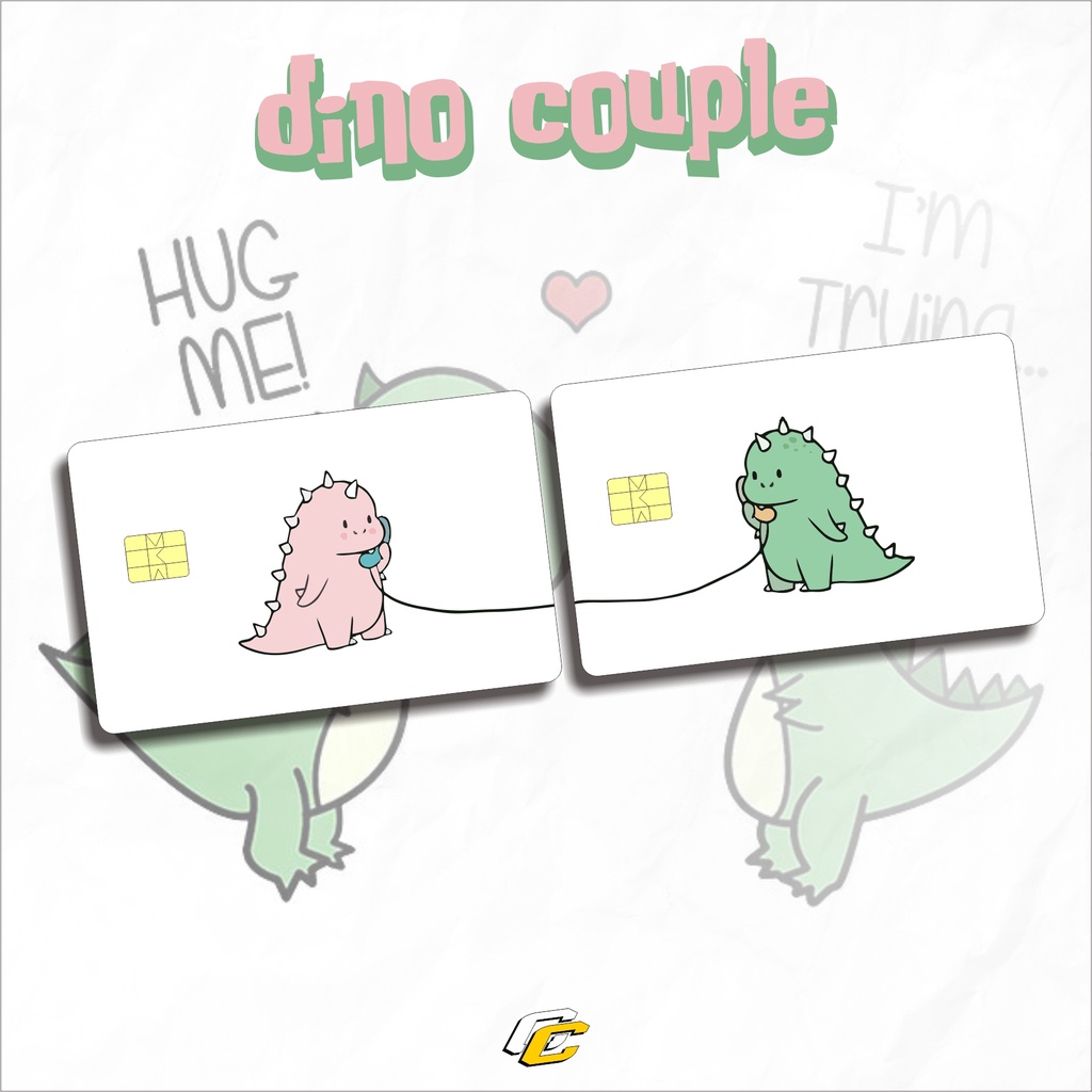 

STICKER DINO COUPLE PELINDUNG KARTU SKIN CARD ATM SIM KTP E-MONEY STIKER MOTIF DINO DINOSAURUS LEM KUAT