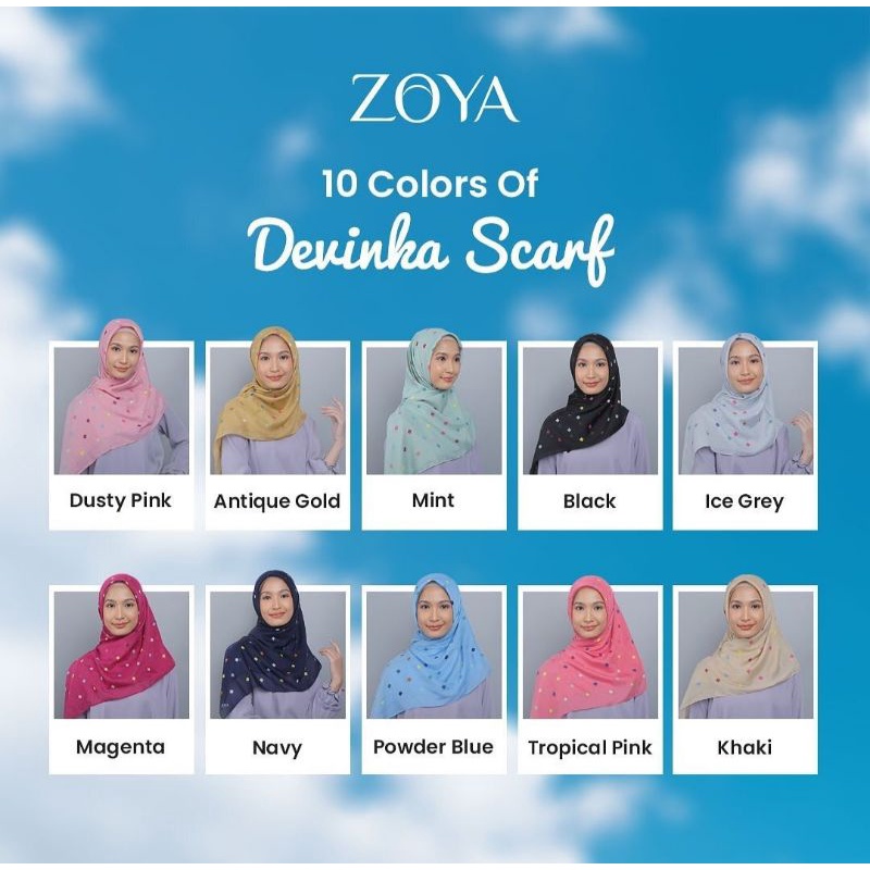 scarf zoya kerudung hijab segiempat motif devinka