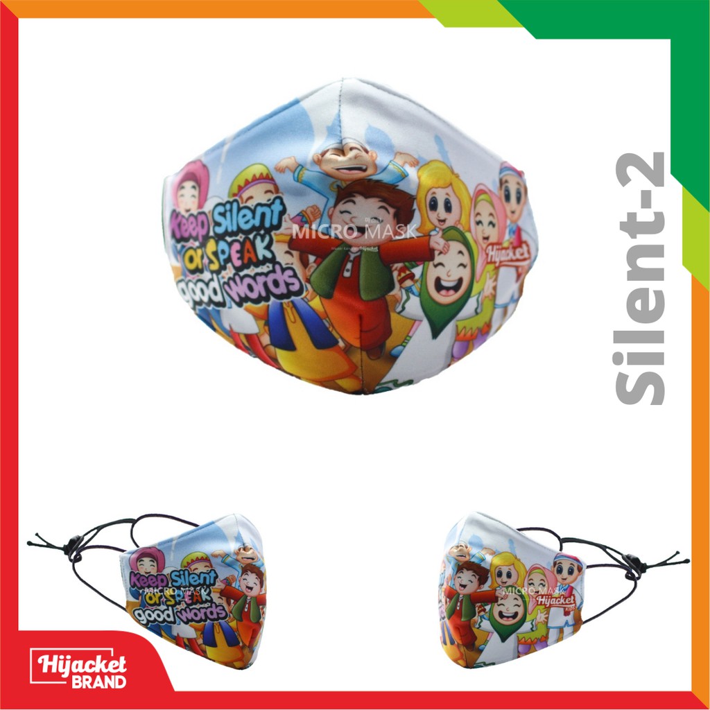 Masker Hijab anak / Masker hijacket Kids / Masker anak wanita muslimah-SILENT 2